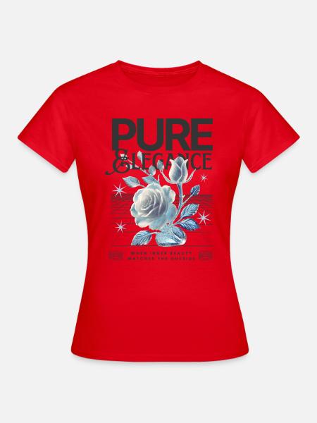 Pure & Elegance – Cyber-Rose Ästhetik - Frauen T-Shirt - Rot