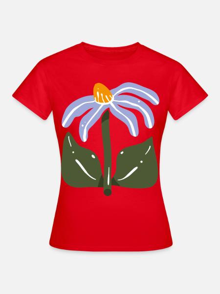 Stilisierte Wildblume - Frauen T-Shirt - Rot