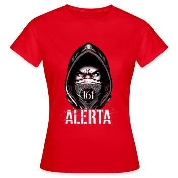 Alerta 161 | Aktivistisches Statement - Frauen T-Shirt - Rot - Vorne - AI Model Female 172 dark (172cm)