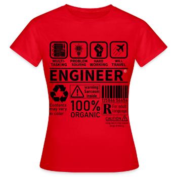 ingénieur multitâche résolution de problèmes travail - T-shirt Femme - rouge - Devant - AI Model Female 172 dark (172cm)