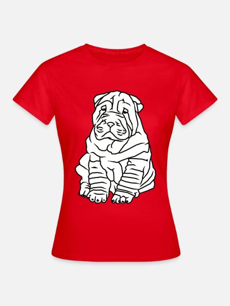 Niedlicher Mops Hund - Frauen T-Shirt - Rot