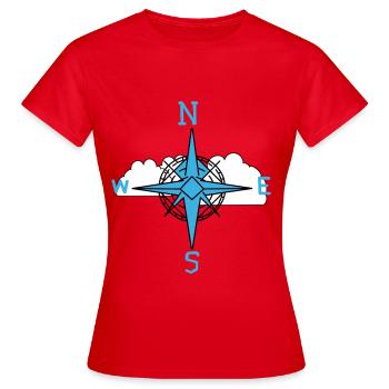rose des vents Nuage des vents maritime - T-shirt Femme - rouge - Devant - AI Model Female 172 dark (172cm)