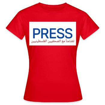 Freedom of Press - Women's T-Shirt - red - Front - AI Model Female 172 dark (172cm)