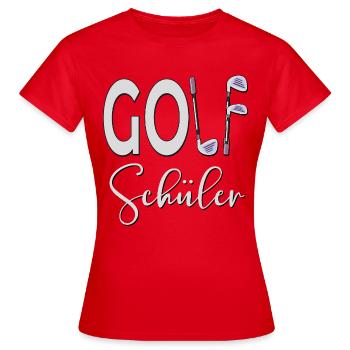 GOLFSCHÜLER HOBBY GOLFEN - Frauen T-Shirt - Rot - Vorne - AI Model Female 172 dark (172cm)