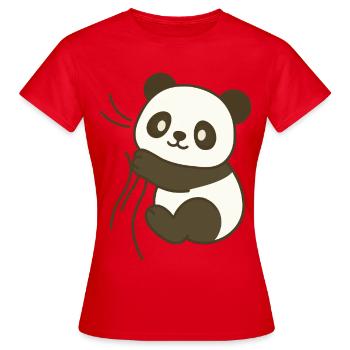 Panda Cuddly - Women's T-Shirt - red - Front - AI Model Female 172 dark (172cm)