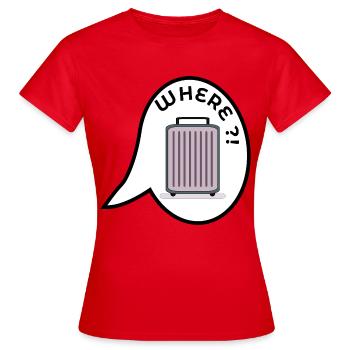 WO KOFFER URLAUB - Frauen T-Shirt - Rot - Vorne - AI Model Female 172 dark (172cm)