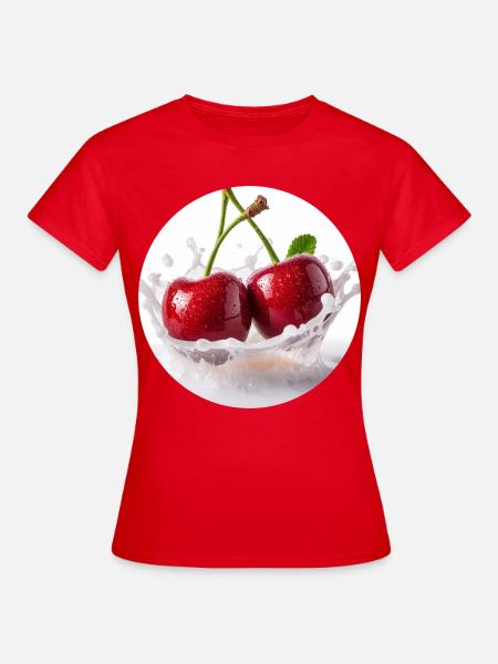 Kirschen im Spritzwasser Design - Frauen T-Shirt - Rot