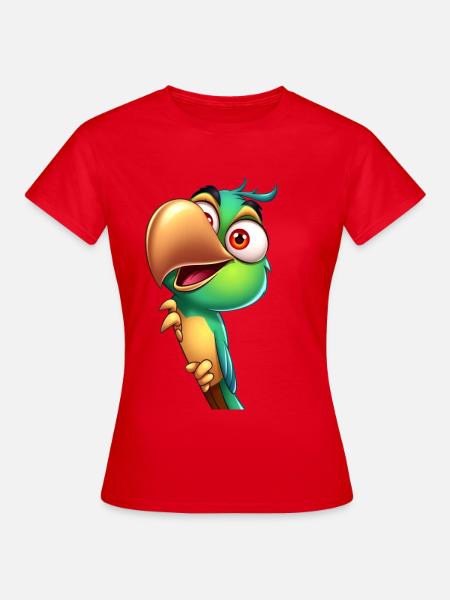 Verspielter Papageiencharme - Frauen T-Shirt - Rot
