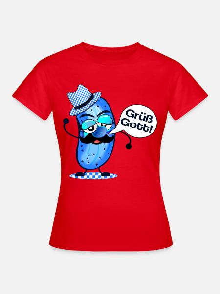 Grüß Gott Gewürzgurke Bayern - Frauen T-Shirt - Rot