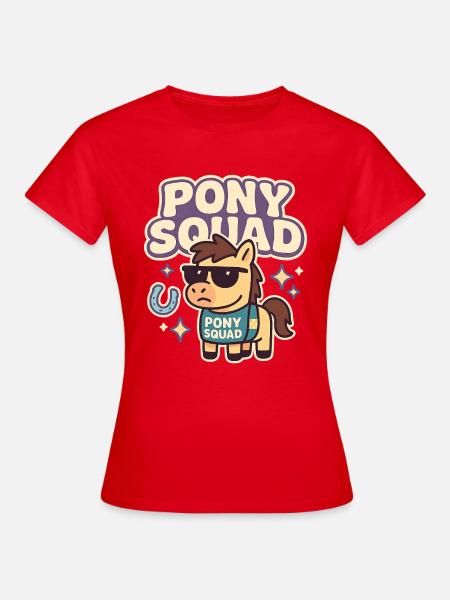 Pony Squad Cartoon Design - Frauen T-Shirt - Rot
