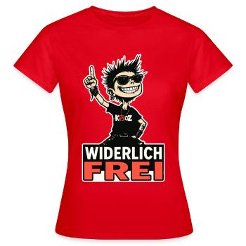 Rebellious punk is disgustingly free - Women's T-Shirt - red - Front - AI Model Female 172 dark (172cm)