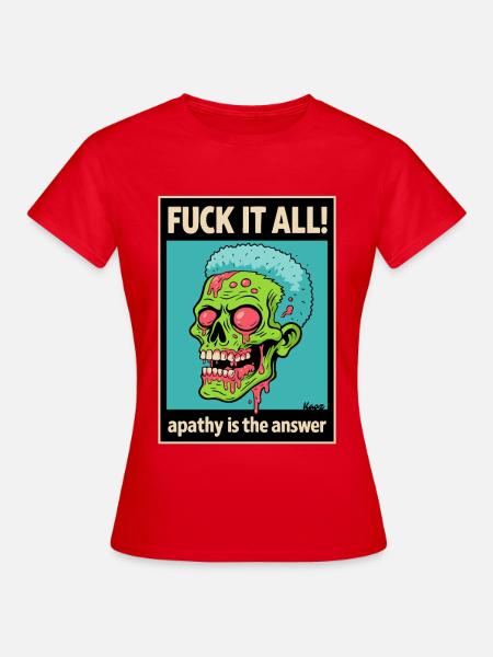 Zombie Totenschädel mit mutigem Statement - Frauen T-Shirt - Rot