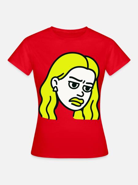 Sad Woman Pop-Art - Frauen T-Shirt - Rot
