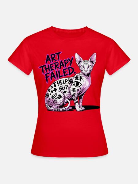 Cat Art Therapy Fail - Women's T-Shirt - red