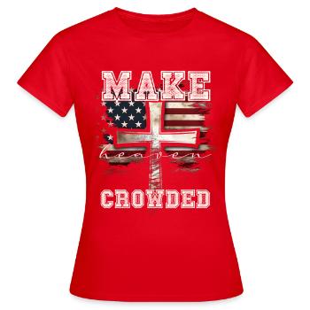 Make Heaven Bonded Cross Flag Design - T-shirt Femme - rouge - Devant - AI Model Female 172 dark (172cm)