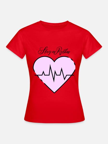 Pastellherz mit EKG-Linie - Frauen T-Shirt - Rot