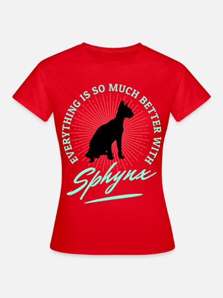 Sphynx Cat lustige Sprüche - Frauen T-Shirt - Rot