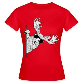 Mosses with sunglasses - Women's T-Shirt - red - Front - AI Model Female 172 dark (172cm)