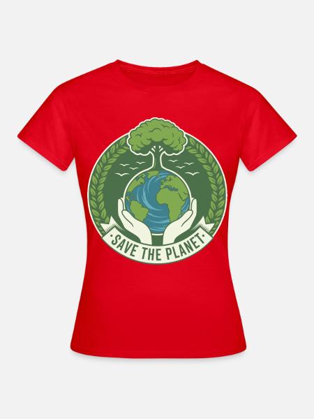Rette den Planeten Eco Earth Day Naturdesign - Frauen T-Shirt - Rot