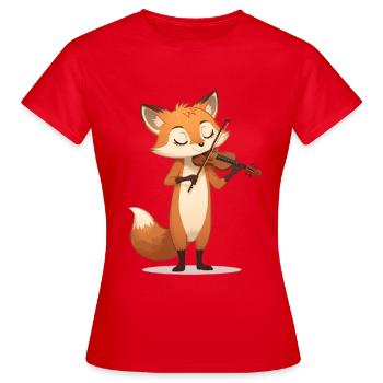 Gentle Fox Violin - Women's T-Shirt - red - Front - AI Model Female 172 dark (172cm)