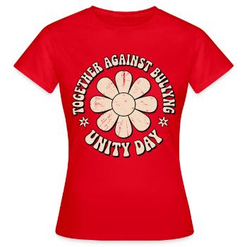 Ensemble contre le harcèlement - T-shirt Femme - rouge - Devant - AI Model Female 172 dark (172cm)