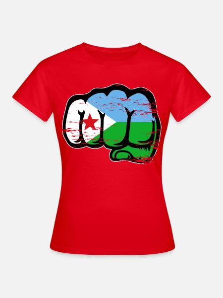 Dschibuti Flagge Faust - Frauen T-Shirt - Rot