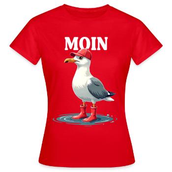 Moin Seagull au look frison - T-shirt Femme - rouge - Devant - AI Model Female 172 dark (172cm)