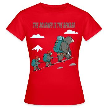 Bear Trail : Voyage récompensé - T-shirt Femme - rouge - Devant - AI Model Female 172 dark (172cm)