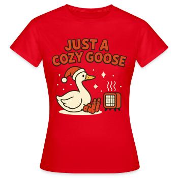 Noël juste une oie douillette Père Noël - T-shirt Femme - rouge - Devant - AI Model Female 172 dark (172cm)