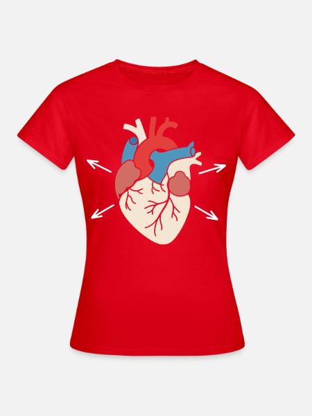 Farbblock Herz Illustration - Frauen T-Shirt - Rot