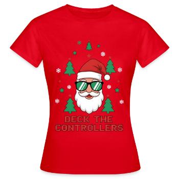 Deck the Controllers - Women's T-Shirt - red - Front - AI Model Female 172 dark (172cm)