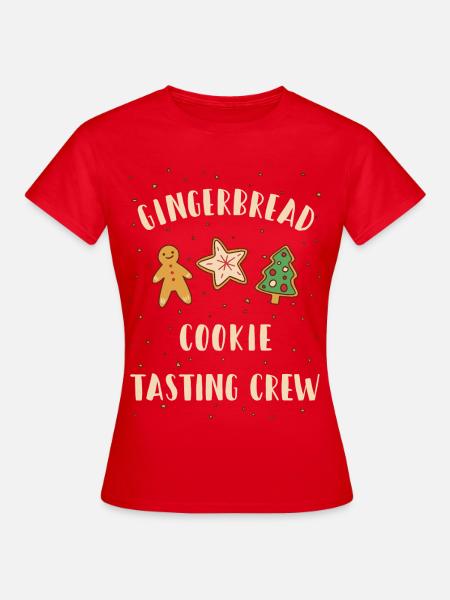 Gingerbread Cookie Tasting Crew - Frauen T-Shirt - Rot