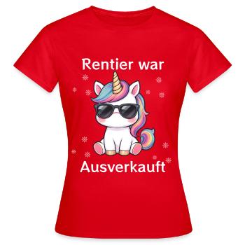 Le renne a été vendu - T-shirt Femme - rouge - Devant - AI Model Female 172 dark (172cm)