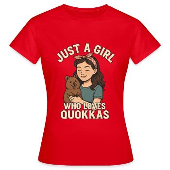 Juste une fille qui aime les quokkas - T-shirt Femme - rouge - Devant - AI Model Female 172 dark (172cm)