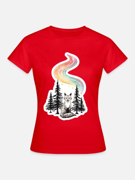 Nordlicht Fuchs im Wald - Frauen T-Shirt - Rot