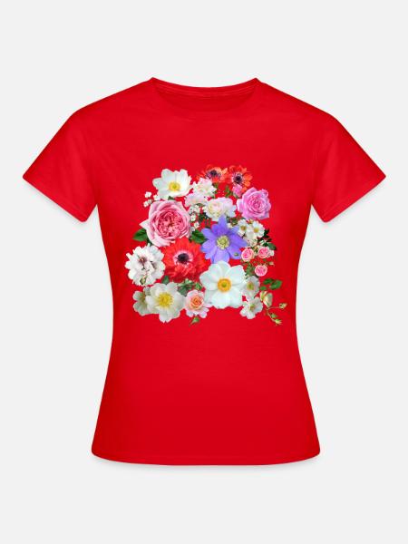 Sommerblumen Bouquet - Frauen T-Shirt - Rot
