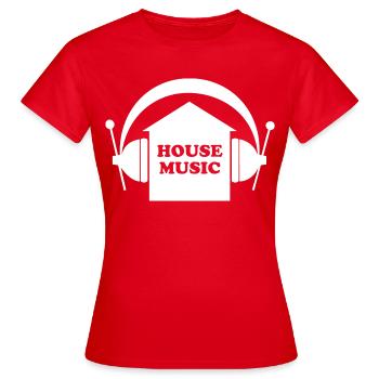 House Music - Frauen T-Shirt - Rot - Vorne - AI Model Female 172 dark (172cm)