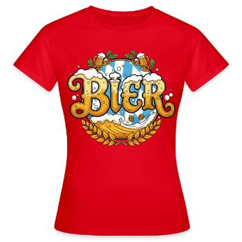 Beer Drinking Drinking - Women's T-Shirt - red - Front - AI Model Female 172 dark (172cm)