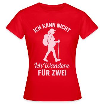 Pregnant Hiking Mother 2026 - Women's T-Shirt - red - Front - AI Model Female 172 dark (172cm)