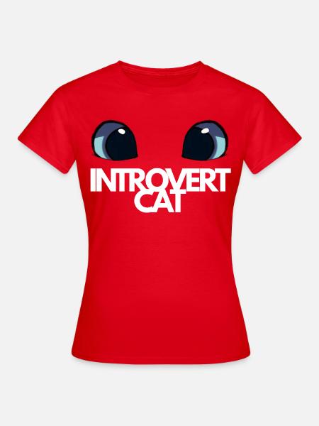 Introvertierter Katzenblaue Augen - Frauen T-Shirt - Rot