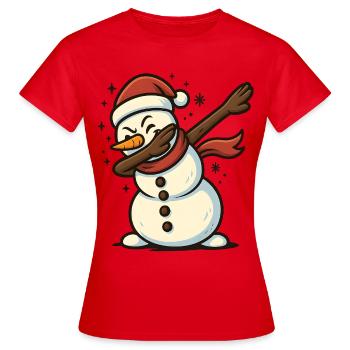Éponge le bonhomme de neige - T-shirt Femme - rouge - Devant - AI Model Female 172 dark (172cm)