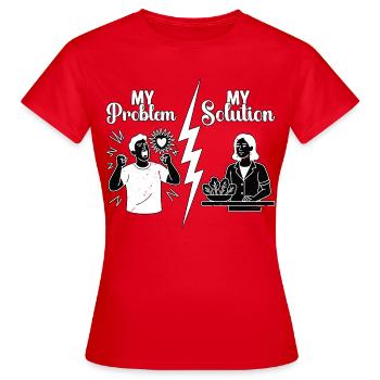 Nutritionniste : mon problème, ma solution, pictogramme, maman. - T-shirt Femme - rouge - Devant - AI Model Female 172 dark (172cm)