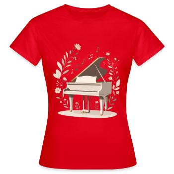 Sérénade au piano fleuri - T-shirt Femme - rouge - Devant - AI Model Female 172 dark (172cm)