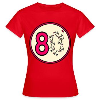 Achtziger 80er Rollschuhe - Frauen T-Shirt - Rot - Vorne - AI Model Female 172 dark (172cm)