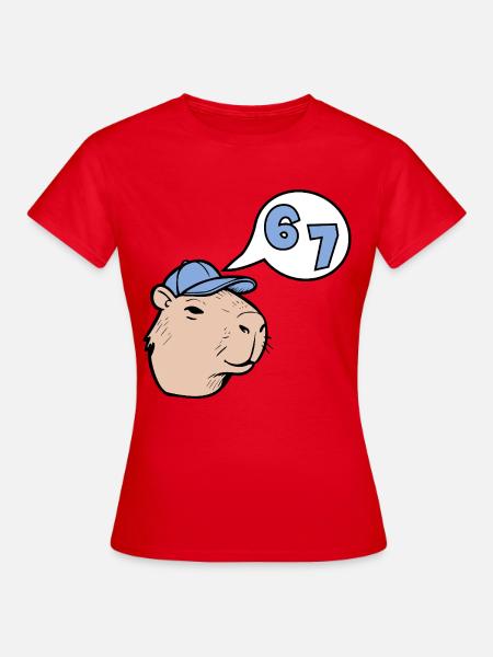 Capybara Six Seven – Antwort 67 - Frauen T-Shirt - Rot