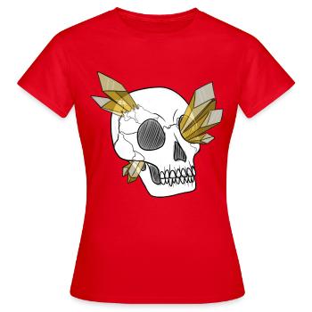 Kristallschädel - Mensch (von Leni Riosa) - Frauen T-Shirt - Rot - Vorne - AI Model Female 172 dark (172cm)