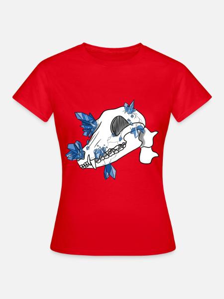Kristallschädel - Canidae (von Leni Riosa) - Frauen T-Shirt - Rot