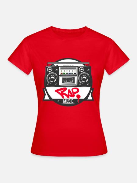 Musikbox Rap Logo Ghettoblaster Graffiti - Frauen T-Shirt - Rot