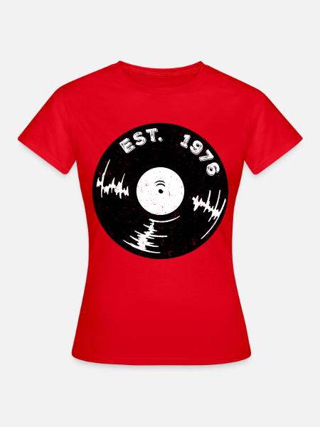 Est 1976 Vinyl - Frauen T-Shirt - Rot