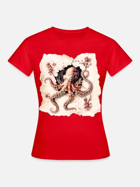 Oktopus - Frauen T-Shirt - Rot